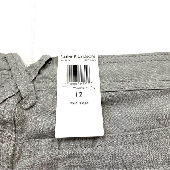 Calvin Klein Nwt Gray Linen Shorts - Picture 9 of 15